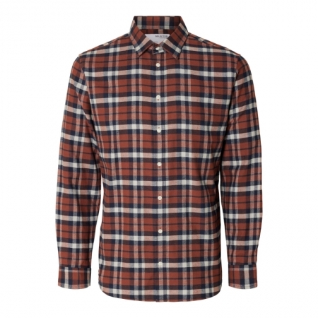 SLHSLIMOWEN-FLANNEL SHIRT LS N 179195001 Burnt