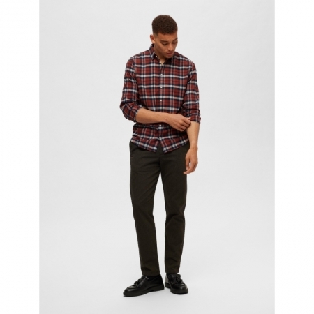 SLHSLIMOWEN-FLANNEL SHIRT LS N 179195001 Burnt