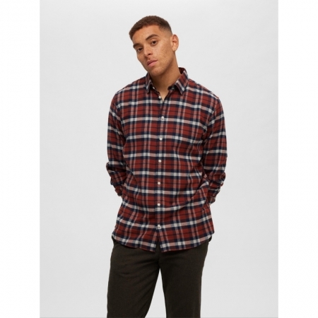 SLHSLIMOWEN-FLANNEL SHIRT LS N 179195001 Burnt
