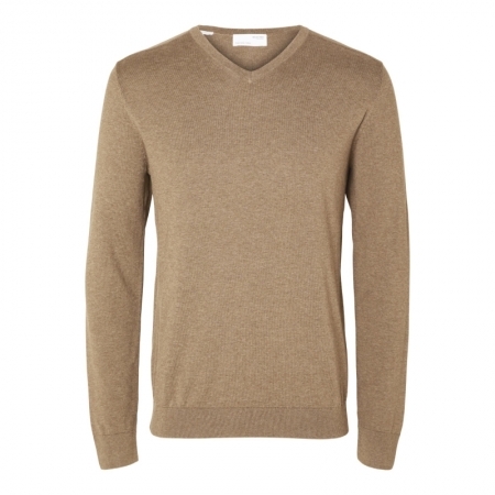 SLHBERG LS KNIT V-NECK NOOS 182711001 Teak/
