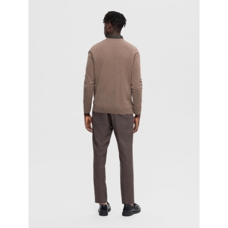 SLHBERG LS KNIT V-NECK NOOS 182711001 Teak/