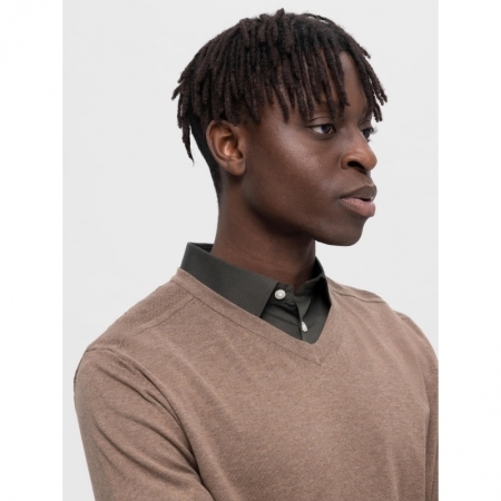 SLHBERG LS KNIT V-NECK NOOS 182711001 Teak/