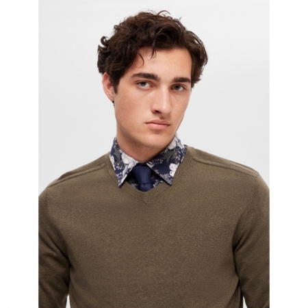 SLHBERG LS KNIT V-NECK NOOS 182031001 Ivy G