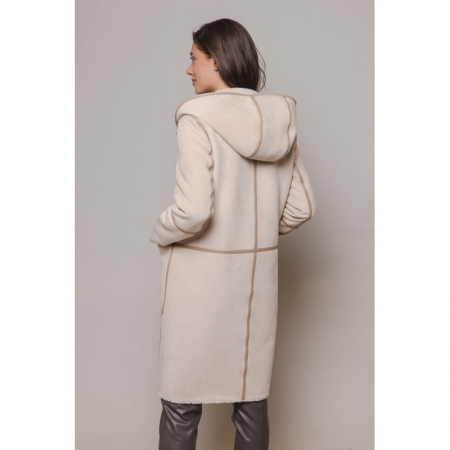 REVERSIBLE HOODED COAT STONE