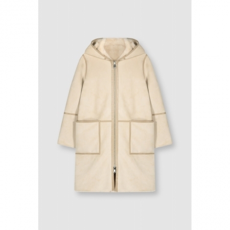 REVERSIBLE HOODED COAT STONE