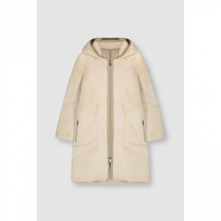 REVERSIBLE HOODED COAT STONE