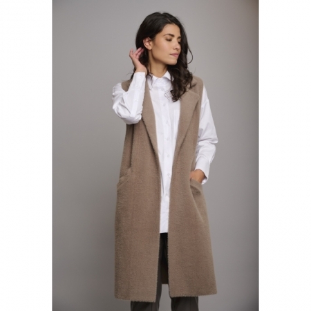 LONG WAISTCOAT TAUPE