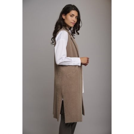 LONG WAISTCOAT TAUPE