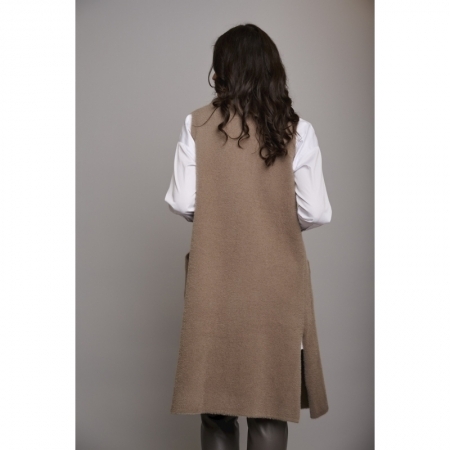LONG WAISTCOAT TAUPE