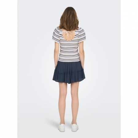 ONLLEELO STRIPE SS BACK V-NECK 212950007 Tofu/