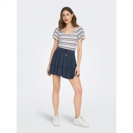 ONLLEELO STRIPE SS BACK V-NECK 212950007 Tofu/