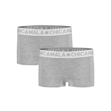 Girls 2-pack Boxershort Solid 06 GREY/GREY