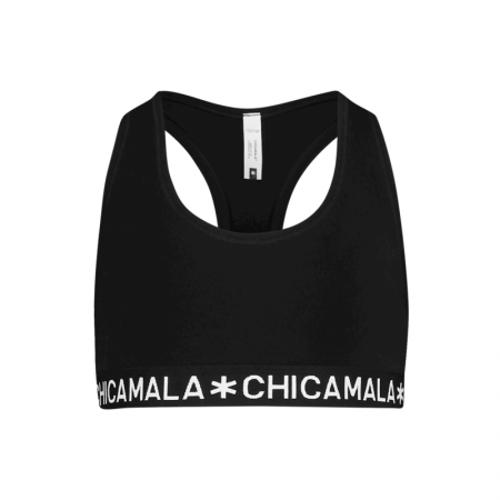 Girls Racer Back Solid 02 BLACK