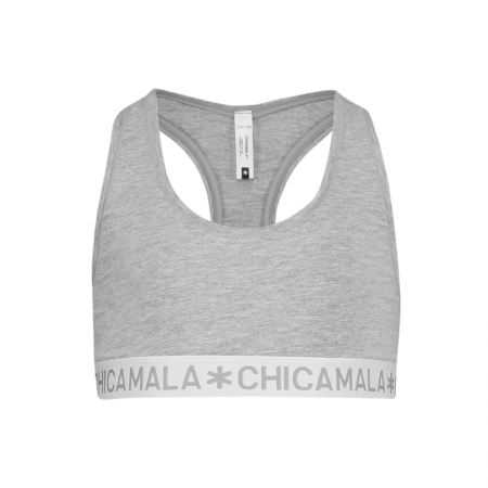 Girls Racer Back Solid 03 GREY