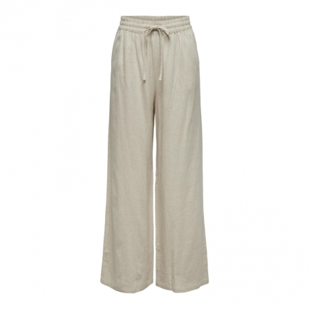 JDYSAY LINEN HW WIDE PANT WVN 177935001 Oatme