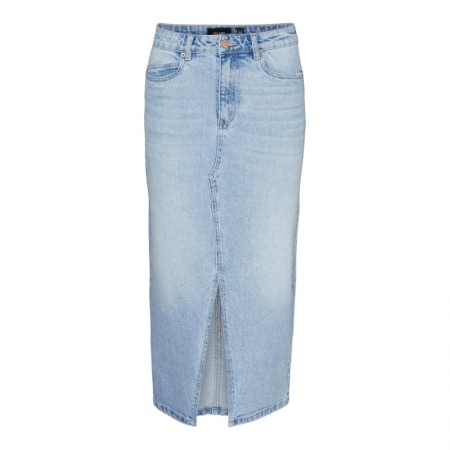 VMVERI HR CALF DENIM SKIRT GA 178000 Light Bl