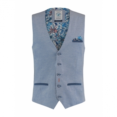 WAISTCOAT PIQUE 610 LIGHT BLUE
