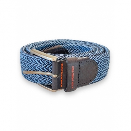 BRAIDED ELASTIC BELT TWO TONE 607 COBALT