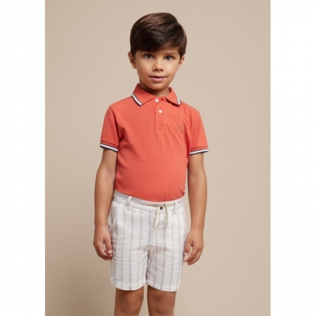 STRIPED LINEN SHORTS 026 MILK