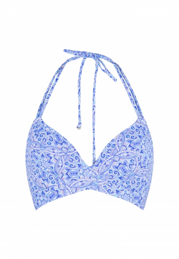 PADDED TRIANGLE BIKINI 155 BLUE PAISLEY PRINT