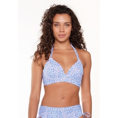 PADDED TRIANGLE BIKINI 155 BLUE PAISLEY PRINT