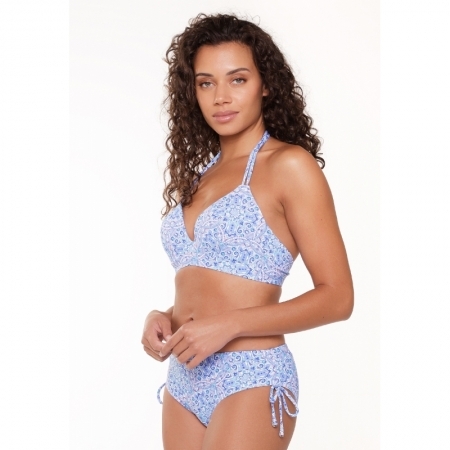 PADDED TRIANGLE BIKINI 155 BLUE PAISLEY PRINT