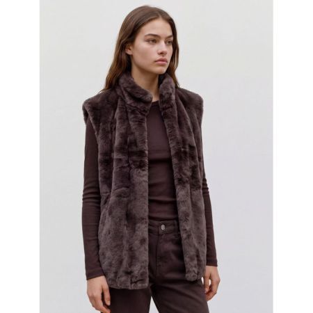 VMSONJAPOPPY FAUX FUR WAISTCOA 297957 Chocolat