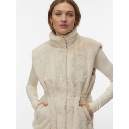 VMSONJAPOPPY FAUX FUR WAISTCOA 175626 Oatmeal