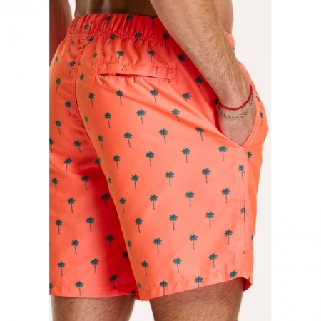 SWIM SHORTS SHIWI SCRATCH PALM 208 NEON ORANGE