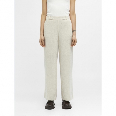 OBJSANNE ALINE WIDE PANT NOOS 183539 Sandshel