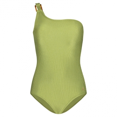 ONE SHOULDER PADDED 5071 SHINY GREEN RIB