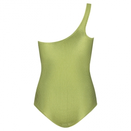 ONE SHOULDER PADDED 5071 SHINY GREEN RIB