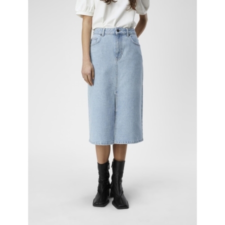 OBJELLEN MW MIDI DENIM SKIRT N 178832 Light Bl