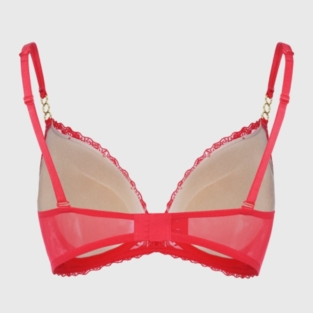 EMBROIDERY LACE BRA RED