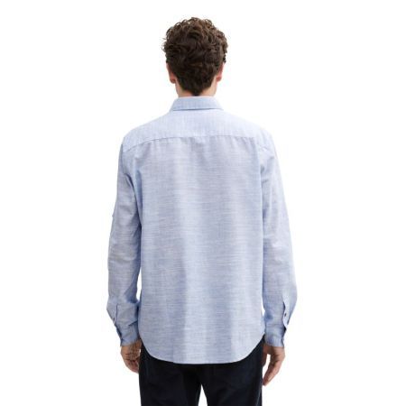 structured slubyarn shirt 31317 white blu