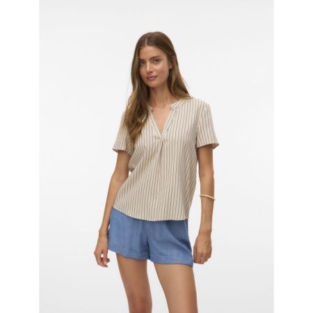 VMMYMILO SS V-NECK TOP WVN GA 271875005 Silve