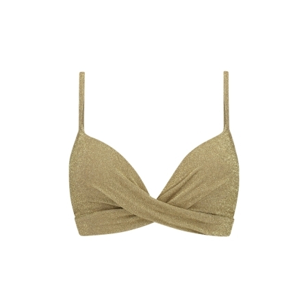 PADDED WIRED TOP 188 GOLD GLITTER