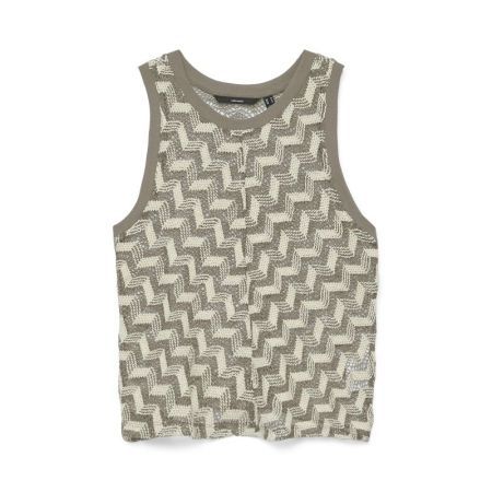 VMTIKKA SL CROCHET TOP JRS GA 192623001 Silve