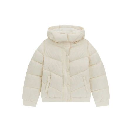 PADDED HOODED LS JACKET P12M LOGO BEIGE