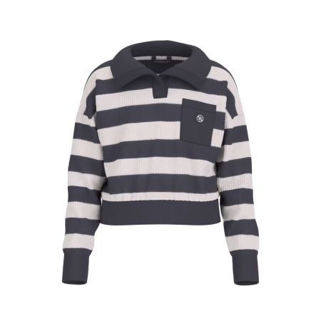 LS SWEATER S735 BLUE WHITE STRIPES