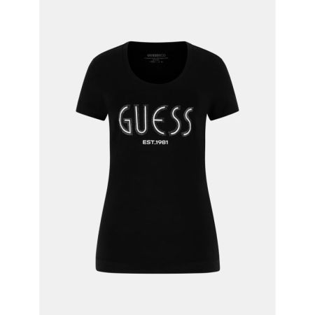 CN SS GUESS LOGO TEE JBLK JET BLACK