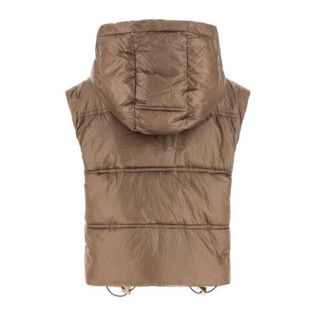 ERNESETINE CROP PADDED VEST G1J1 WASHED TAUPE