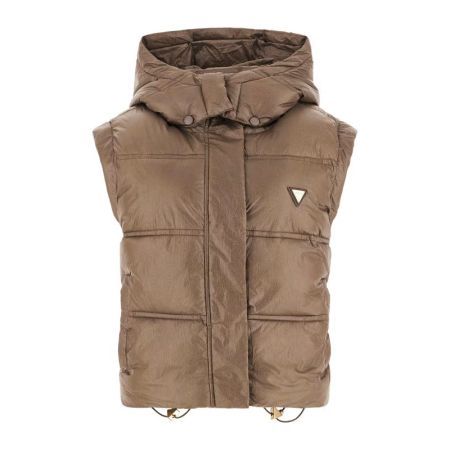 ERNESETINE CROP PADDED VEST G1J1 WASHED TAUPE