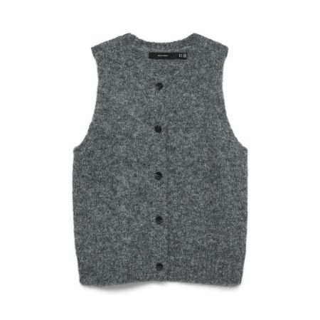 VMNOVAH SL O-NECK BUTTON VEST 178996 Dark Gre