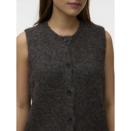 VMNOVAH SL O-NECK BUTTON VEST 297957001 Choco