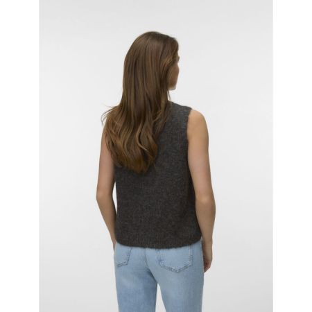 VMNOVAH SL O-NECK BUTTON VEST 297957001 Choco