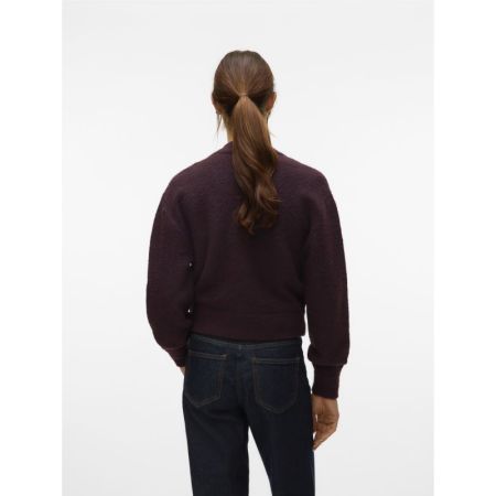 VMHANNA LS O-NECK ZIPPER CARDI 186320 Winetast