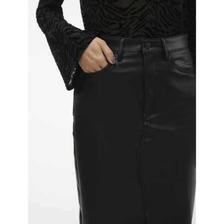 VMVERI HR CALF PL SKIRT NOOS 177868 Black