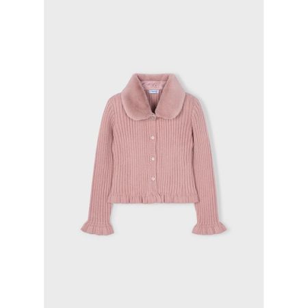 FAUX FUR COLLAR CARDIGAN 016 MAKEUP