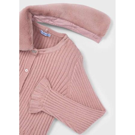 FAUX FUR COLLAR CARDIGAN 016 MAKEUP